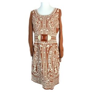 Defenon Silk Dress with Full Body Embroidered